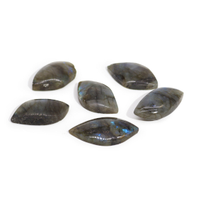 6x Pedras de Folha Labradorite de Madagáscar (aprox. 15-20gms 45-55mm)