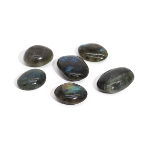 6x Pedras de Palmeira Labradorite de Madagáscar (aprox. 25-30gms 55-60mm)