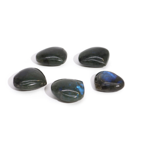 6x Pedras Corações Labradorite de Madagáscar (aprox. 25gm 40mm)