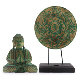 Conjunto Buda Feng Shui - Mandala - Verde