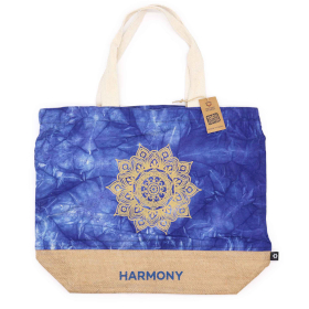 4x Sacos Naturais - Tye-Dye Azul - Mandala - Harmonia