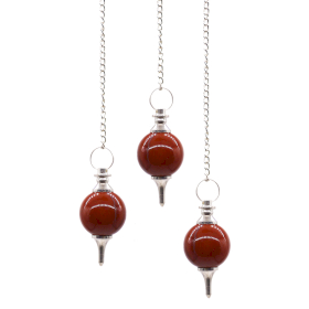 3x Pêndulos de esfera - Vermelho Jasper