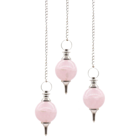 3x Pêndulos de esfera - Rosa Quartzo