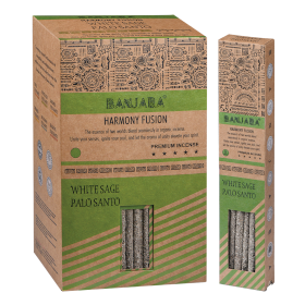 12x Varas Palo Santo Banjara - Sálvia Branca