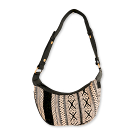 Bolsa Jacquard Hobo - Cinzento (alça preta)