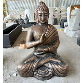 Buda Grande em Meditação em Ouro Antigo em Stupa - 1,5m